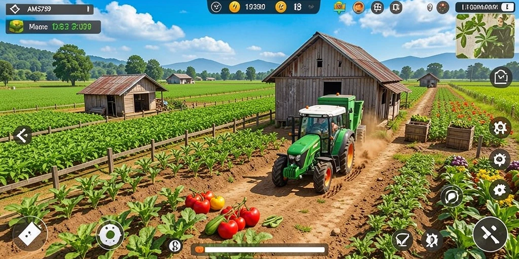 Screenshot AMS789 menampilkan petani yang sedang merawat tanaman di ladang.