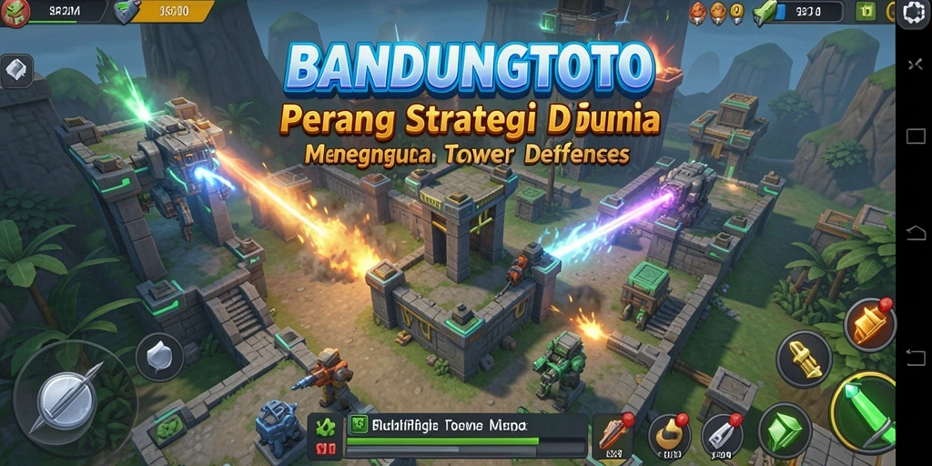 Tampilan aksi seru dalam gameplay Tower Defense BANDUNGTOTO.