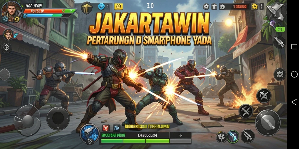 Screenshot gameplay menampilkan pertarungan seru di JAKARTAWIN.