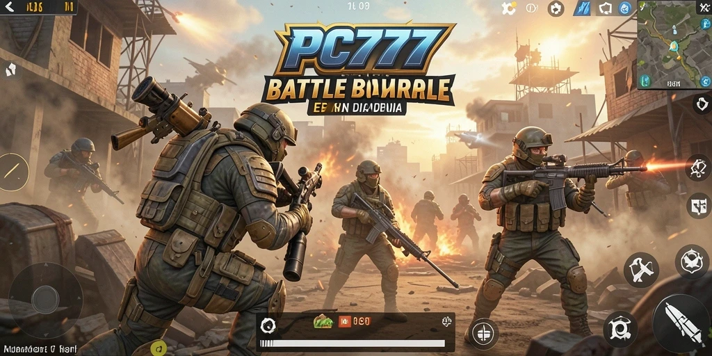 Tangkapan layar menunjukkan aksi mendebarkan dalam gameplay Battle Royale.