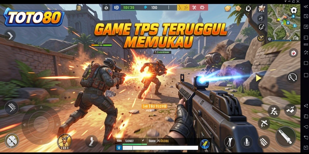 Screenshot gameplay TOTO80 dengan aksi perang yang seru.